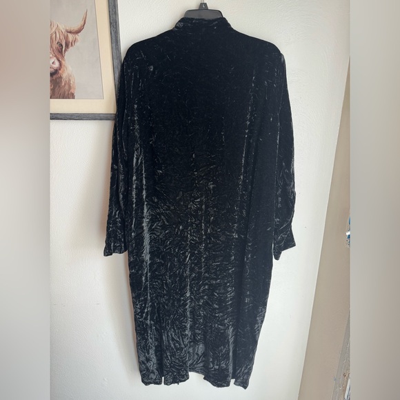 Eileen Fisher Classic Black Velvet Duster - Picture 4 of 6